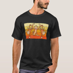 T-shirt Singe de danse mignonne animal sauvage adulte