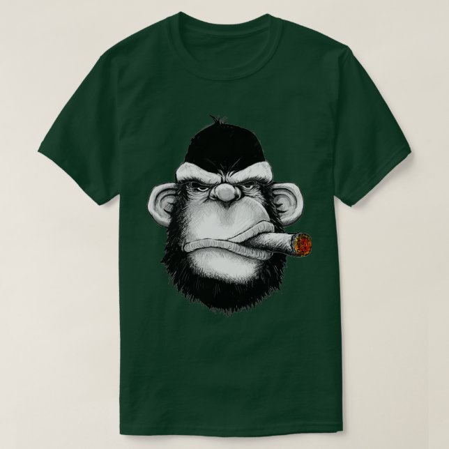 T-shirt Singe de gorille au cigare (Design devant)