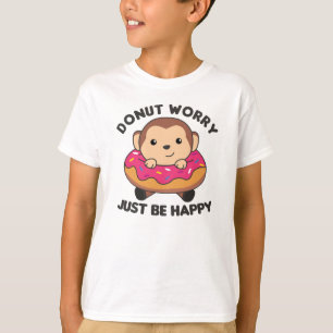 T-shirt Singe Doux Animaux Amusants En Rose De Donut