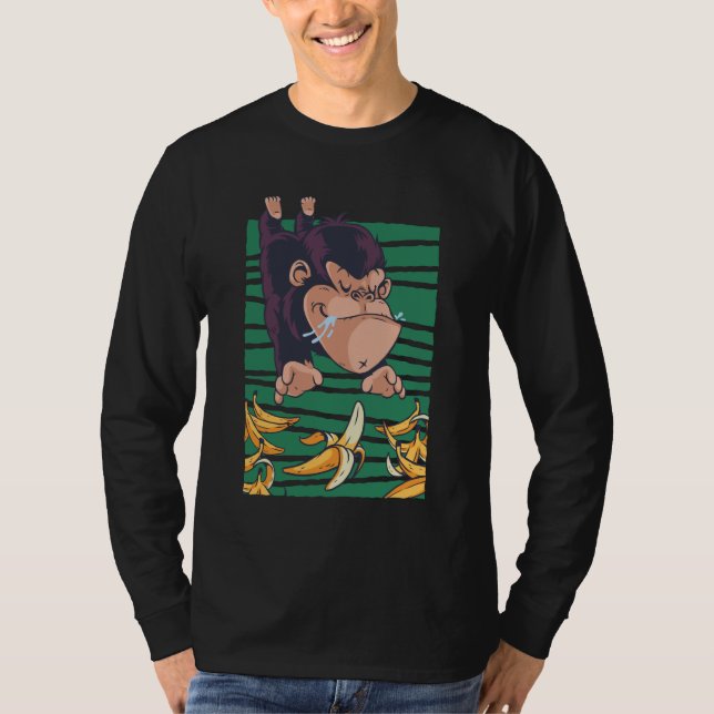 T-shirt Singe drôle avec des bananes (Devant)