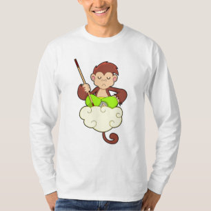 T-shirt Singe en pattes croisées sur nuages