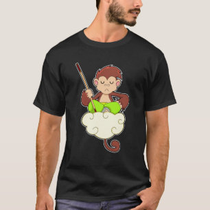 T-shirt Singe en pattes croisées sur nuages