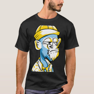 T-shirt Singe ennuyé avec un Casquette et un gilet en chan