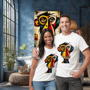 T-shirt Singe expressionniste abstrait   Géométrique moder