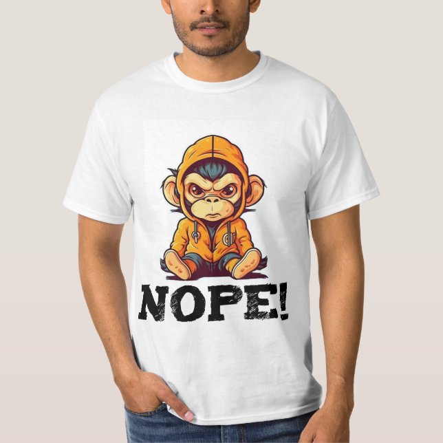 T-shirt Singe grumpy : Funny design for monkey lovers T-sh (Devant)