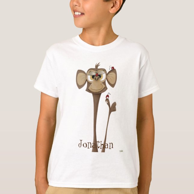 T-shirt Singe idiot et coccinelles (Devant)