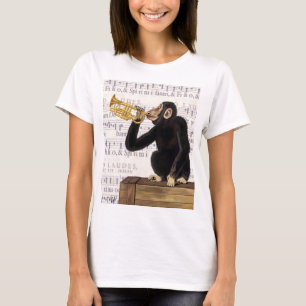 T-shirt Singe Jouant à la trompette