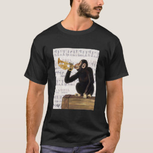 T-shirt Singe jouant la trompette