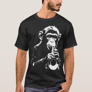 T-shirt singe jouant sur la trompette