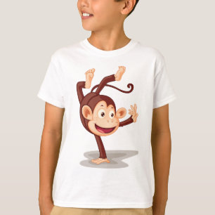 T-shirt Singe joueur faisant un poirier Animal mignon