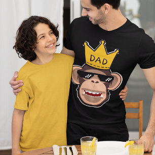 T-shirt Singe King Papa porte des lunettes de soleil Style