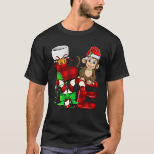 T-shirt Singe Lover Noël Singe Portant Le Chapeau Du Père