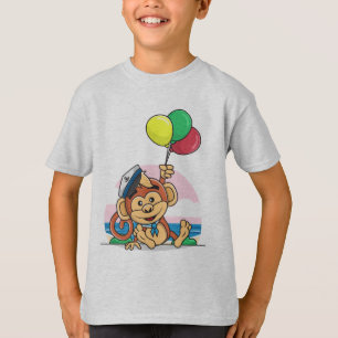 T-shirt Singe marin avec ballons colorés