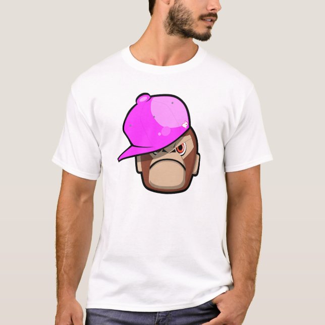 T-shirt Singe mignon dans le style rose de pomme (sur la (Devant)