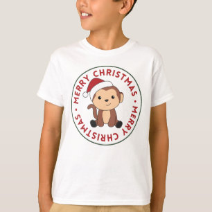 T-shirt Singe Noël Neige Hiver Animaux Singes