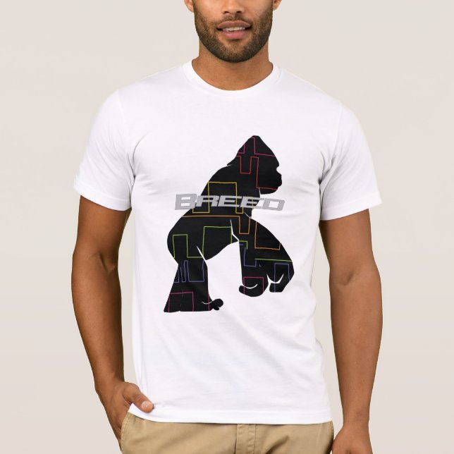 T-shirt Singe noire de motif (Devant)
