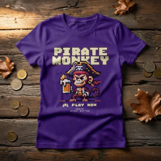T-Shirt Singe Pirate de Jeu Vidéo