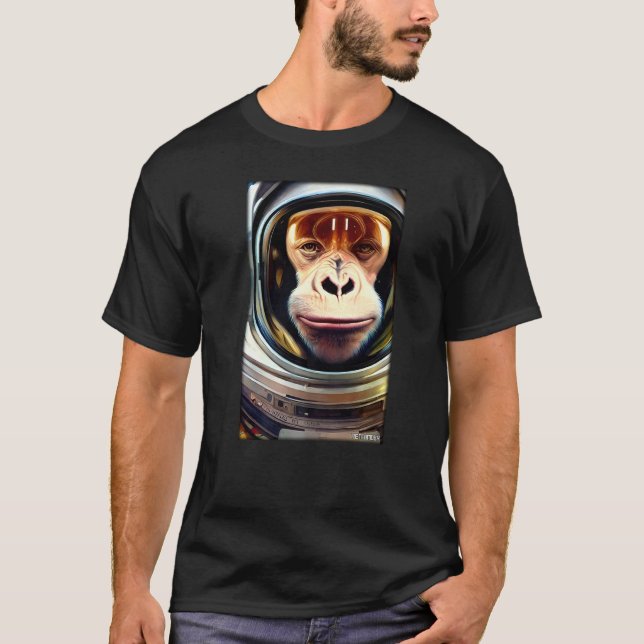 T-shirt Singe singe animal astronaute espace univers galax (Devant)
