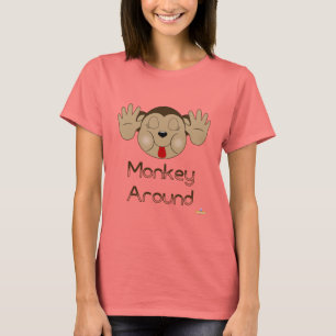 T-shirt Singe Sticking-Out Singe Langue Autour