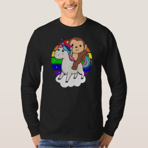 T-shirt Singe Sur Unicorn Rainbow Animaux Sweet Monkey Uni