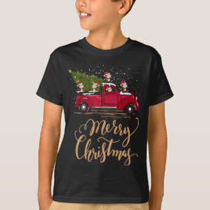 T-shirt Singes conduisant Arbre de Noël Camion Singe Chris