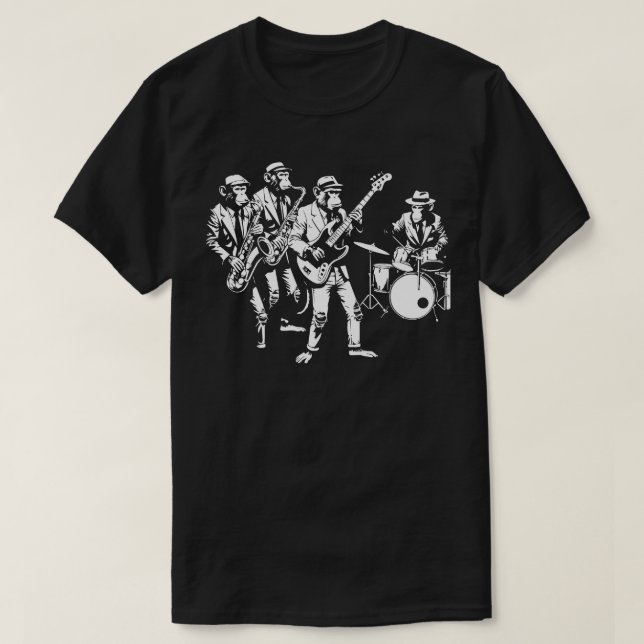 T-shirt singes jouant du jazz (Design devant)