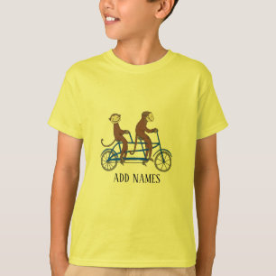 T-shirt Singes sur Vélo, ajouter du texte, Chemise