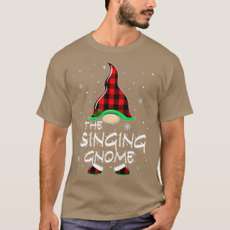 T-shirt Singing Gnome Buffalo Plaid Matching Family Christ