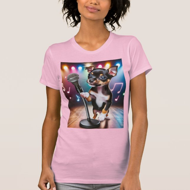 T-shirt Singing Toy Rat Terrier (Devant)