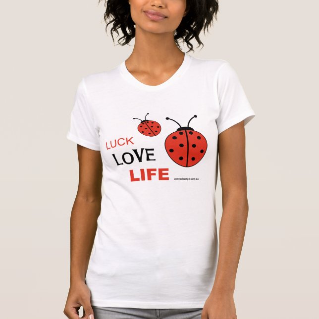 T-shirt Singulet de la vie d'amour de chance (Devant)