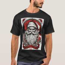 Sinister Père Noël Circle Tee : Retro Vector Art p