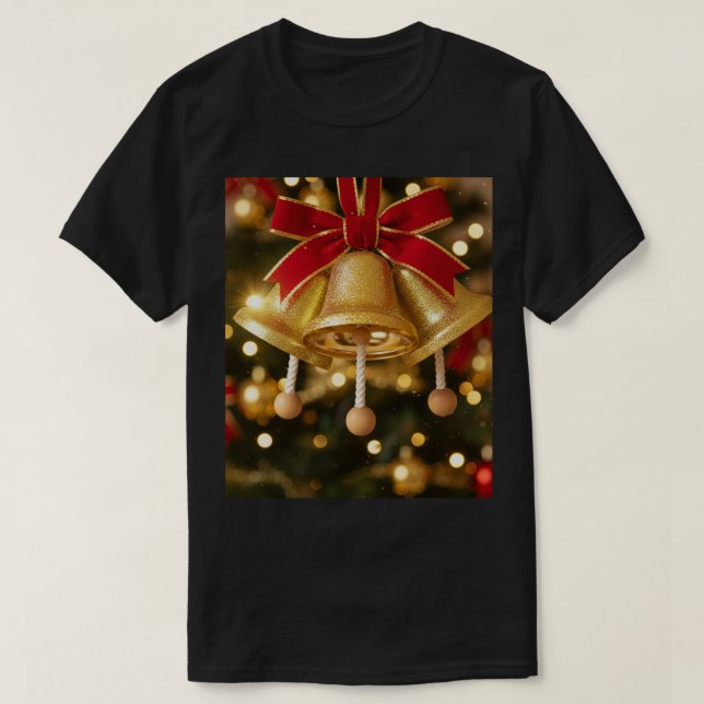 T-shirt Sinos de Natal Dourados (Design devant)