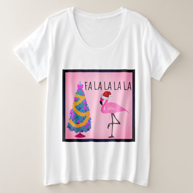 T-shirt sinueux de la taille des femmes de Flamant (Design devant)
