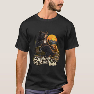 T-Shirt 'Sipping Into the Wild Bear Camping'