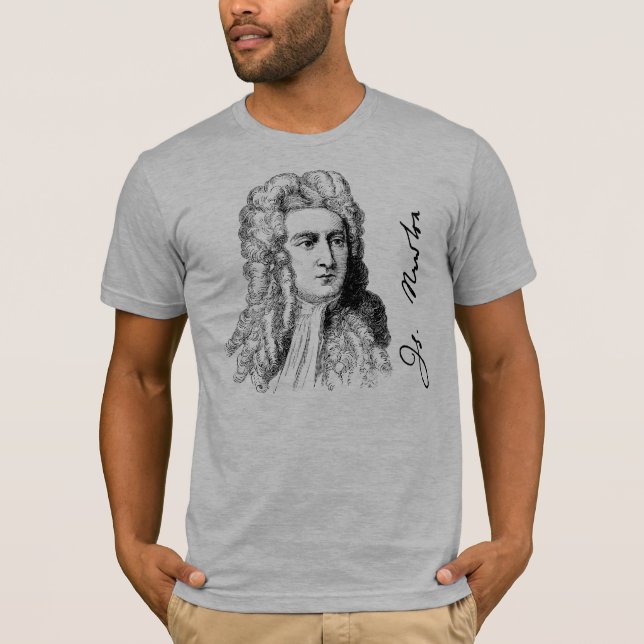 T-shirt Sir Isaac Newton Portrait & Signature (Devant)
