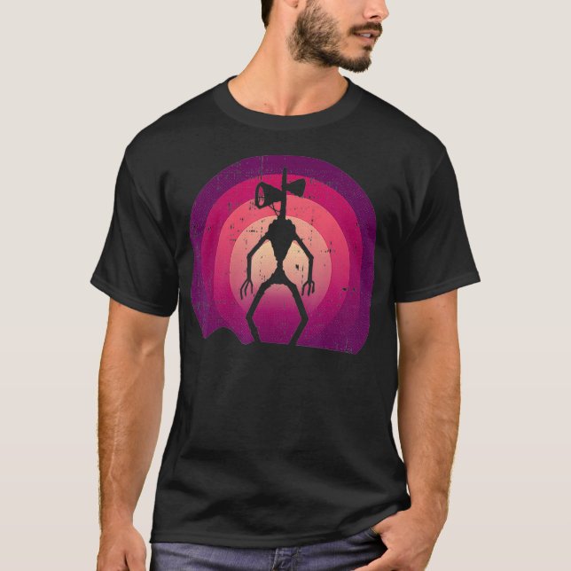 T-shirt Siren Head Lazy Halloween Costume Rétro Cryptid (Devant)