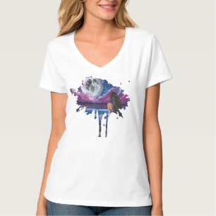 T-shirt Siren sous la lune artisanat fait-main