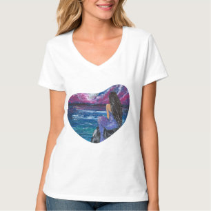 T-shirt Siren sous la lune artisanat fait-main