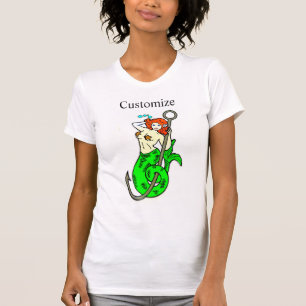 T-shirt Sirène à hameçon de poisson rouge