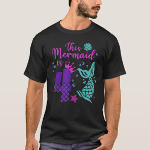 T-shirt Sirène Anniversaire Fille 4 Année Ancien C'est mon