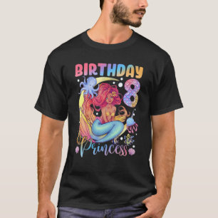 T-shirt Sirène Anniversaire Fille 8 Ans 8E Anniversaire Pr
