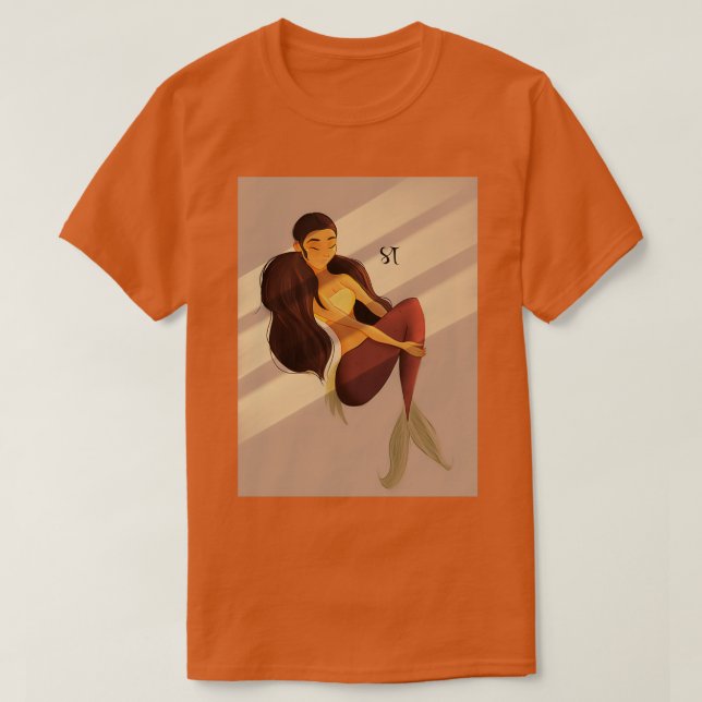 T-shirt Sirène de coucher de soleil 3 (Design devant)