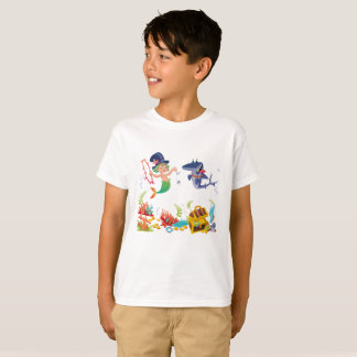 T-shirt Sirène de garçon - requin de triton et d'animal