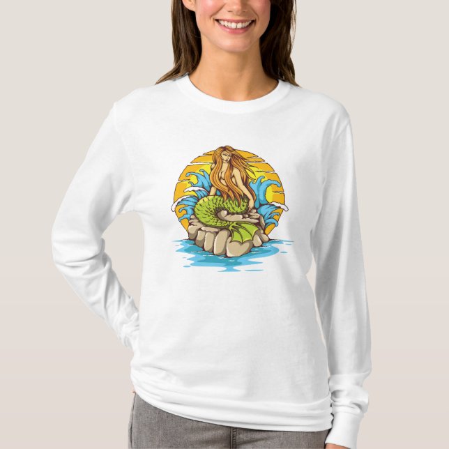 T-shirt Sirène d'île avec l'art tribal de style de (Devant)