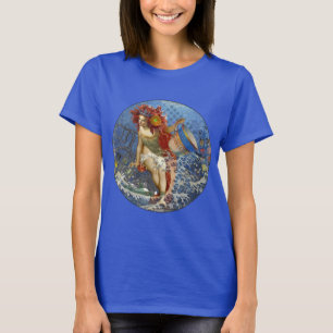 T-shirt Sirène du Verseau Art Gothique Bleu