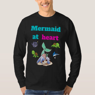 T-shirt Sirène En Mer De Coeur