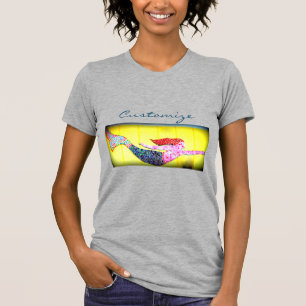 T-shirt Sirène en mosaïque rose