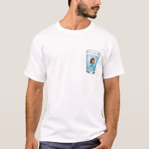 T-shirt Sirène Fantaisiste dans un Verre