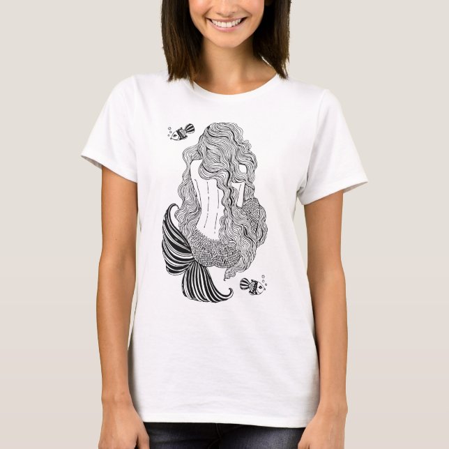 T-shirt sirène, fille, art en ligne (Devant)