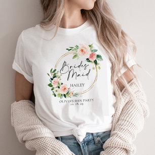 T-shirt Sirène florale Blush Bridesmaid personnalisée